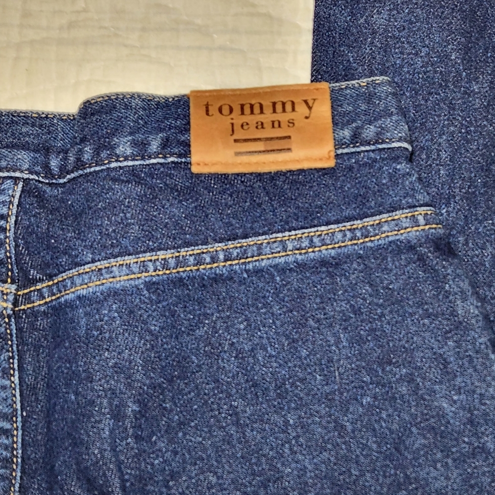 Vtg Tommy Hilfiger Jeans Sz 5 Split Flare Bell Bottom Medium Wash Mid Rise Y2K - Picture 8 of 14